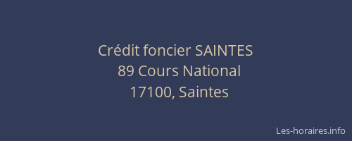 Crédit foncier SAINTES
