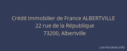 Crédit Immobilier de France ALBERTVILLE