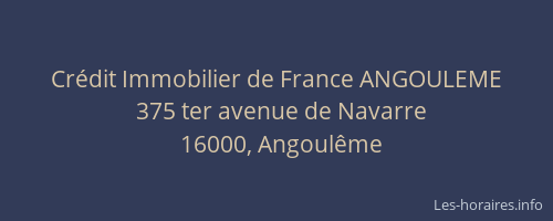 Crédit Immobilier de France ANGOULEME