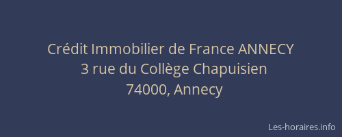 Crédit Immobilier de France ANNECY