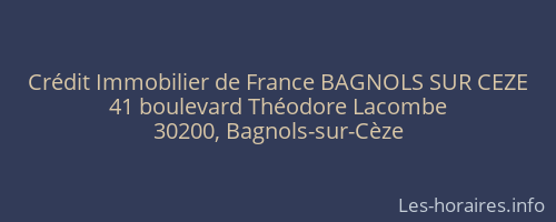 Crédit Immobilier de France BAGNOLS SUR CEZE