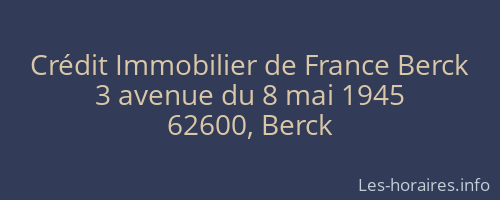 Crédit Immobilier de France Berck