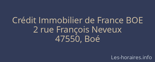 Crédit Immobilier de France BOE