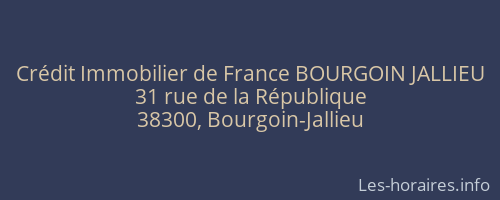 Crédit Immobilier de France BOURGOIN JALLIEU
