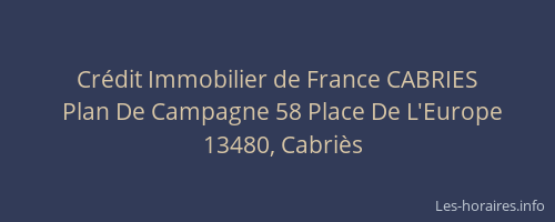 Crédit Immobilier de France CABRIES