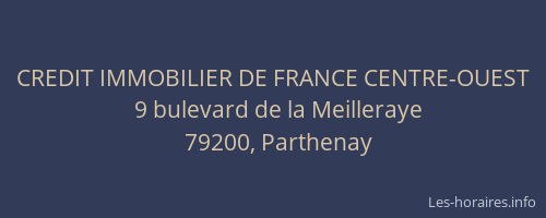 CREDIT IMMOBILIER DE FRANCE CENTRE-OUEST