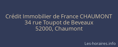 Crédit Immobilier de France CHAUMONT