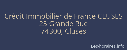 Crédit Immobilier de France CLUSES