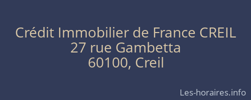 Crédit Immobilier de France CREIL