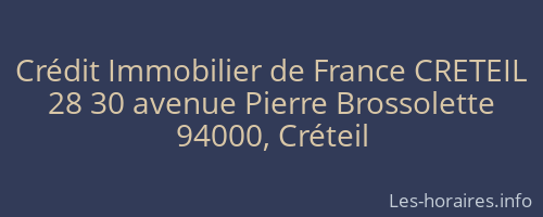 Crédit Immobilier de France CRETEIL