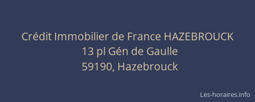 Crédit Immobilier de France HAZEBROUCK