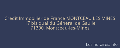 Crédit Immobilier de France MONTCEAU LES MINES