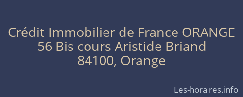 Crédit Immobilier de France ORANGE