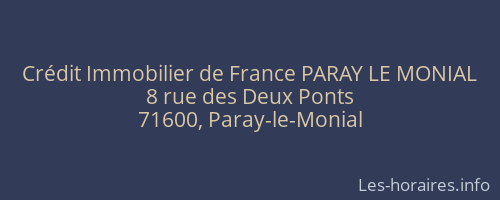 Crédit Immobilier de France PARAY LE MONIAL