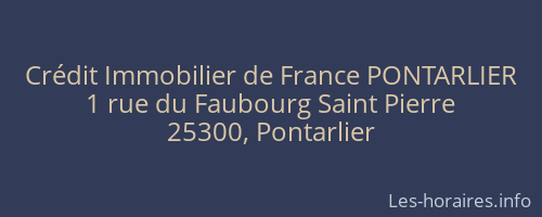 Crédit Immobilier de France PONTARLIER