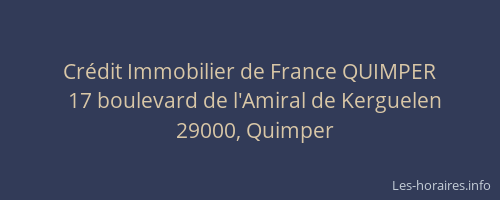 Crédit Immobilier de France QUIMPER