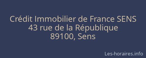 Crédit Immobilier de France SENS