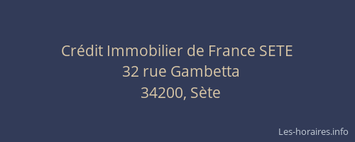 Crédit Immobilier de France SETE