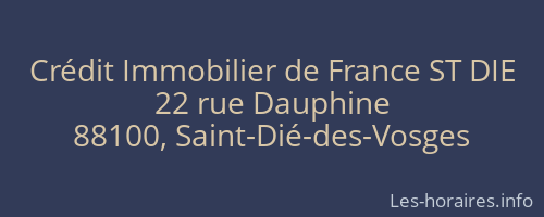 Crédit Immobilier de France ST DIE