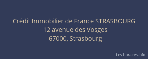 Crédit Immobilier de France STRASBOURG