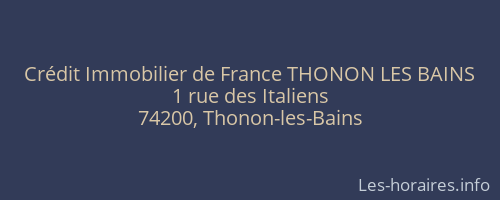 Crédit Immobilier de France THONON LES BAINS