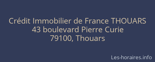 Crédit Immobilier de France THOUARS