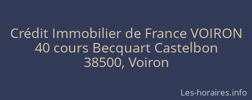 Crédit Immobilier de France VOIRON
