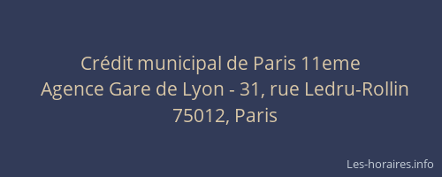 Crédit municipal de Paris 11eme