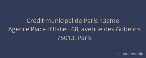 Crédit municipal de Paris 13eme