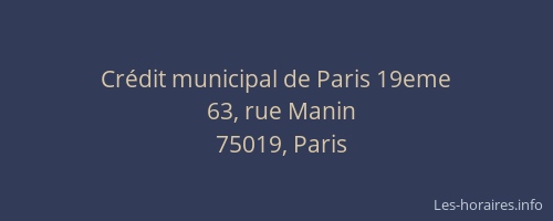 Crédit municipal de Paris 19eme