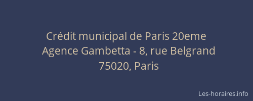 Crédit municipal de Paris 20eme