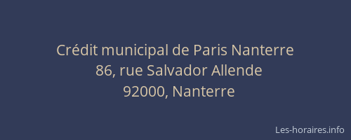 Crédit municipal de Paris Nanterre