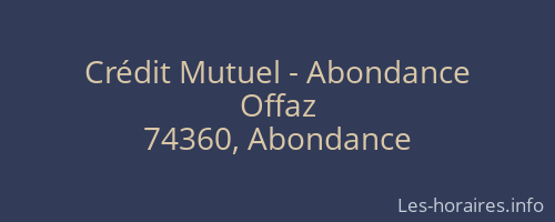 Crédit Mutuel - Abondance