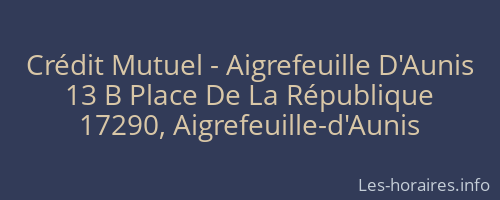 Crédit Mutuel - Aigrefeuille D'Aunis
