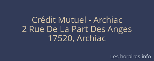 Crédit Mutuel - Archiac