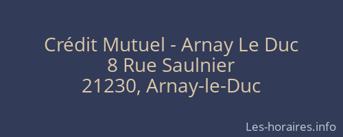 Crédit Mutuel - Arnay Le Duc