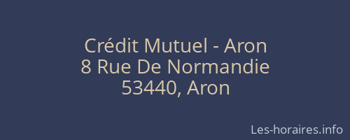 Crédit Mutuel - Aron