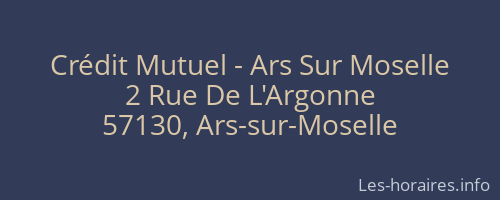 Crédit Mutuel - Ars Sur Moselle