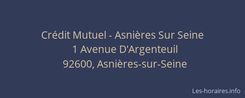 Crédit Mutuel - Asnières Sur Seine