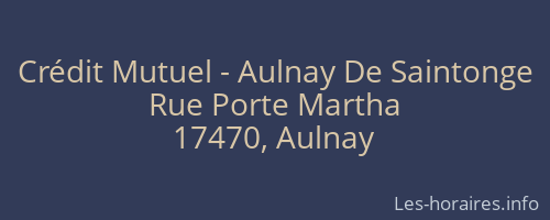 Crédit Mutuel - Aulnay De Saintonge