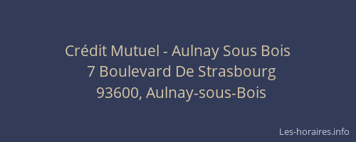 Crédit Mutuel - Aulnay Sous Bois