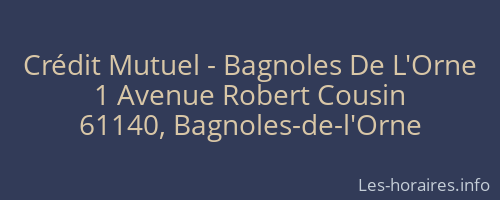 Crédit Mutuel - Bagnoles De L'Orne