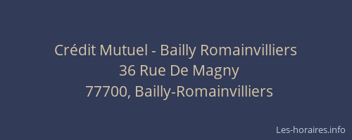 Crédit Mutuel - Bailly Romainvilliers