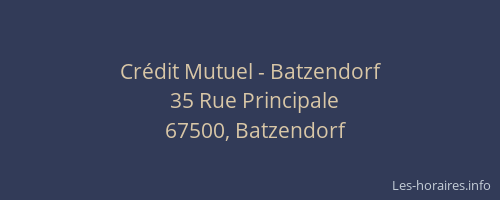 Crédit Mutuel - Batzendorf