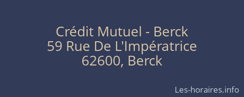 Crédit Mutuel - Berck