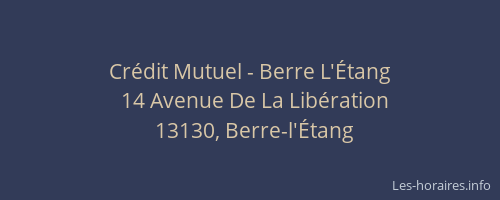 Crédit Mutuel - Berre L'Étang