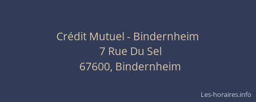 Crédit Mutuel - Bindernheim