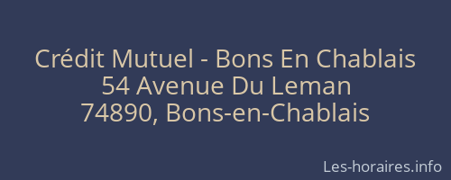 Crédit Mutuel - Bons En Chablais