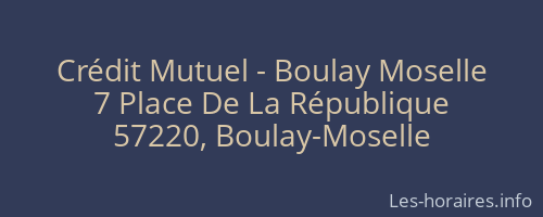 Crédit Mutuel - Boulay Moselle