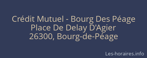 Crédit Mutuel - Bourg Des Péage